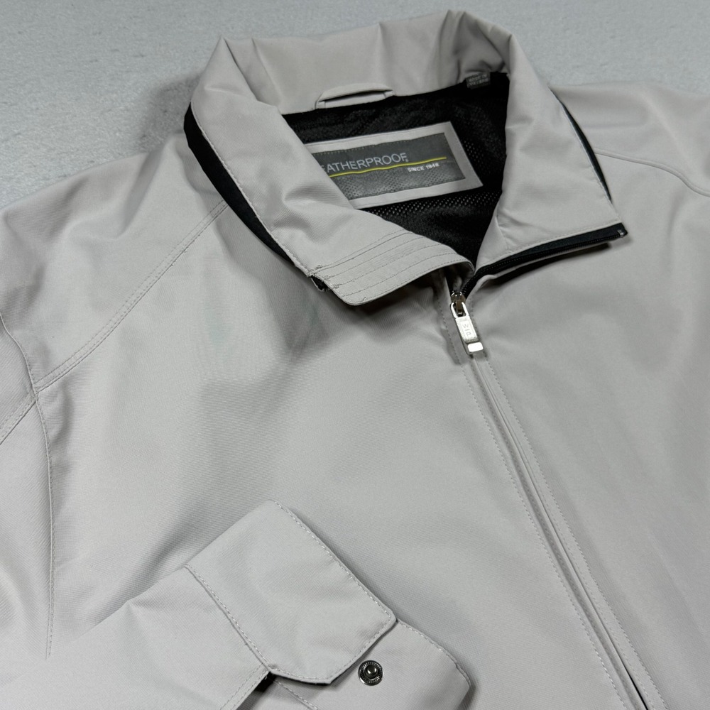 Weatherproof Mens XL Light Gray Full Zip‎ Mesh Lined Lightweight Jacket
